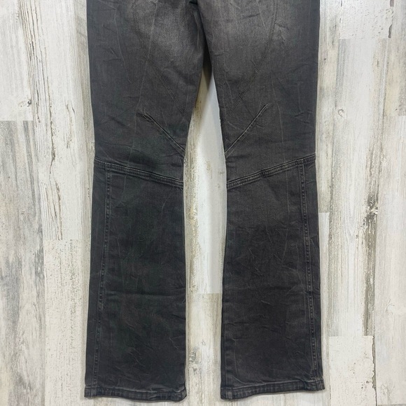 Free People WTF Vector Moto Mid Rise Flare Stone Wash Black Jeans size 26 NWT - Picture 7 of 11